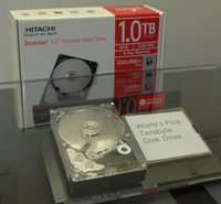 The Deskstar 7k1000, the first 1-terabyte hard disk drive sold by Hitachi Global Storage Technologies